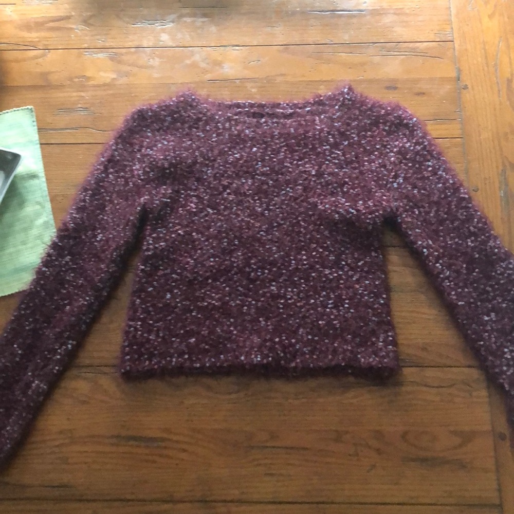 Fluffy cropped sweater